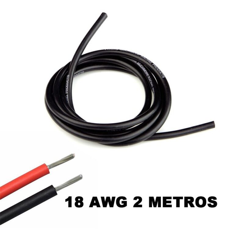 Cable eléctrico Silicona Flexible 18 AWG (Negro)