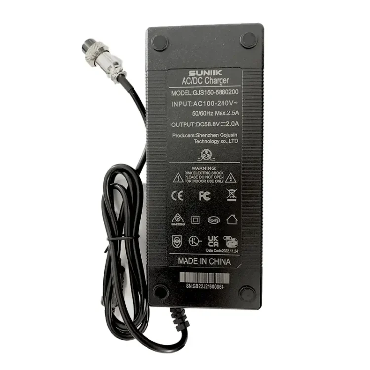 Cargador 58,8 2A 3 Pin GX16 (versión premium sin ventilador) [Suniik]