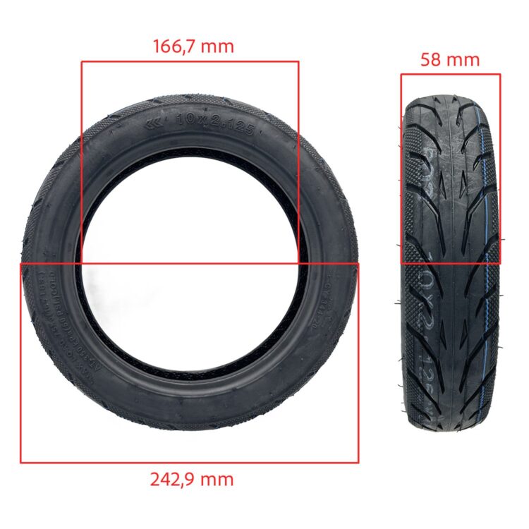 Rueda Cubierta 10x2,125 tubeless [Yuanxing]