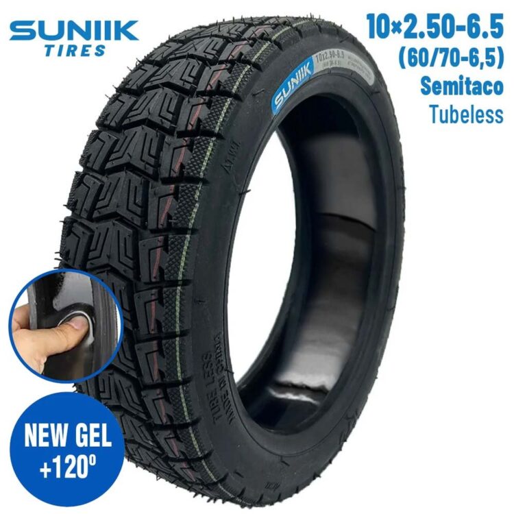 Neumático con gel antipinchazo 10x2,5-6,5  Semitaco [Suniik]